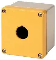 M22-I1MGE-SAL: Surface Mounting Enclosure, 1 Location, Metal, Yellow, Selector Switches, Key-Operated Pushbuttons