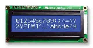MC21605C6W-BNMLWS: Alphanumeric LCD, 16 x 2, White on Blue, 5V, SPI, English, Japanese, Transmissive