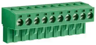 CTBP9200/10: Pluggable Terminal Block, 5 mm, 10 Ways, 28 AWG, 14 AWG, 1.5 mm², Clamp