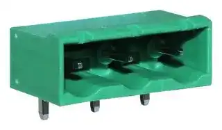 CTBP9558/3: Terminal Block, Closed End, Header, 7.62 mm, 3 Ways, 15 A, 300 V, Through Hole Right Angle