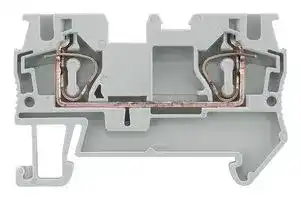 8WH2000-0AG00: DIN Rail Mount Terminal Block, Grey, 2 Ways, 28 AWG, 10 AWG, 4 mm², Clamp, 40 A