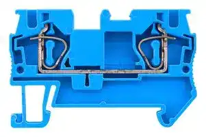 8WH2000-0AG01: DIN Rail Mount Terminal Block, Blue, 2 Ways, 28 AWG, 10 AWG, 4 mm², Clamp, 40 A