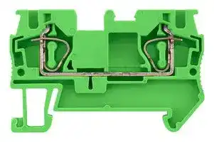 8WH2000-0AG03: DIN Rail Mount Terminal Block, Green, 2 Ways, 28 AWG, 10 AWG, 4 mm², Clamp, 40 A