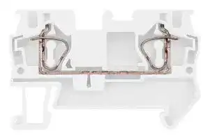 8WH2000-0AG05: DIN Rail Mount Terminal Block, White, 2 Ways, 28 AWG, 10 AWG, 4 mm², Clamp, 40 A