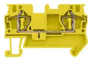 8WH2000-0AG06: DIN Rail Mount Terminal Block, Yellow, 2 Ways, 28 AWG, 10 AWG, 4 mm², Clamp, 40 A