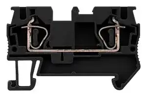 8WH2000-0AG08: DIN Rail Mount Terminal Block, Black, 2 Ways, 28 AWG, 10 AWG, 4 mm², Clamp, 40 A