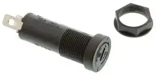 0031.3901: Fuseholder, Panel Mount, Front Side, 250V, 10A, 5 x 20mm, Solder, Slotted Cap, IP40, PC3