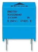 B82720K2102N040: Choke, Power Line, Double, Ring Core,3 mH, 1 A, Through Hole, 4 Pins, B82720A/K Series