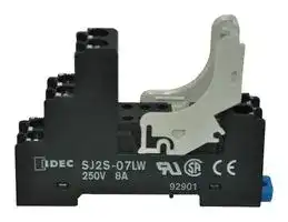 SJ2S-07LW: Relay Socket, DIN Rail, Screw, 8 Pins, 8 A, 250 V, RJ Series