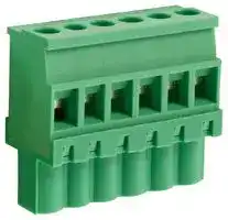 CTBP92VG/6S: Pluggable Terminal Block, 5 mm, 6 Ways, 28 AWG, 14 AWG, 1.5 mm², Clamp