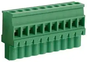 CTBP92VG/10S: Pluggable Terminal Block, 5 mm, 10 Ways, 28AWG to 14AWG, 1.5 mm², Clamp, 15 A