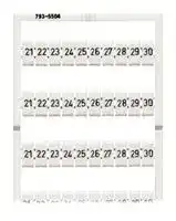 793-5504: Terminal Block Marker, White, Black Marking, Marking Card, WAGO 5mm Width Terminal Blocks, 21 to 30