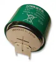 55625603059: Rechargeable Battery, Robust, 3.6 V, Nickel Metal Hydride, 250 mAh, Button Cell, PCB Pins, 1