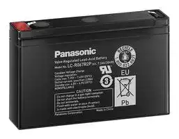 LC-R067R2P: Rechargeable Battery, Valve Regulated Lead Acid, Single Cell, 6 V, Lead Acid, 7.2 Ah, Quick Connect