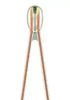 B57551G1103F000: Thermistor, NTC, 10 kohm, B57551G1 Series, 3492 K, Wire Leaded