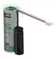 LSP 17500-20F: Battery, 3.6 V, A, Lithium Thionyl Chloride, 3.6 Ah, Wire Leads, 1