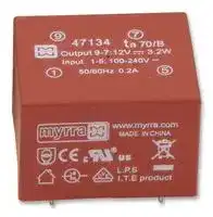 47121: AC/DC PCB Mount Power Supply (PSU), ITE, 1 Output, 2.5 W, 3.3 VDC, 750 mA