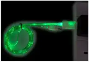 USBMICROLED-GREEN: USB Cable, Type A Plug to Micro Type B Plug, 1 m, 3.28 ft, USB 2.0, Transparent