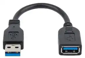 USB3EXT6INBK: USB Cable, 6in Black USB 3.0 Extension Adapter Cable A to A, 5Gbps, M/F