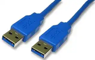 CAC250018: USB Cable, Type A Plug to Type A Plug, 1 m, 3.28 ft, USB 3.0, Blue