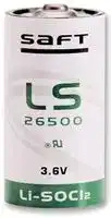 LS26500: Battery, 3.6 V, C, Lithium Thionyl Chloride, 7.7 Ah, Raised Positive and Flat Negative, 26 mm