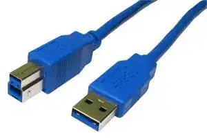 USB3-802BL: USB Cable, Type A Plug to Type B Plug, 2 m, 6.6 ft, USB 3.0, Blue