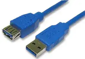 CAC250022: USB Cable, Type A Plug to Type A Receptacle, 1 m, 3.28 ft, USB 3.0, Blue