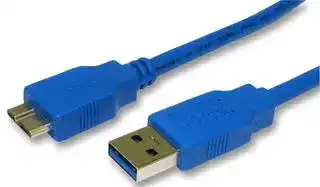 CAC250025: USB Cable, Type A Plug to Micro Type B Plug, 1 m, 3.28 ft, USB 3.0, Blue
