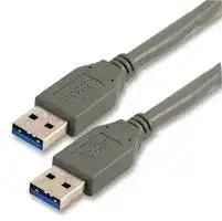 CAC250029: USB Cable, Type A Plug to Type A Plug, 3 m, 9.8 ft, USB 3.0, Grey