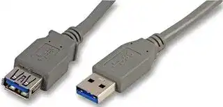CAC250035: USB Cable, Type A Plug to Type A Receptacle, 1 m, 3.28 ft, USB 3.0, Grey
