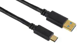 00135736: USB Cable, Type A Plug to Type C Plug, 1.8 m, 5.9 ft, USB 3.0, Black