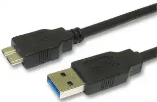 CAC250046: USB Cable, Type A Plug to Micro Type B Plug, 1 m, 3.28 ft, USB 3.0, Black