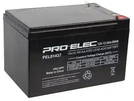 PEL01437: Rechargeable Battery, 12 V, Lead Acid, 12 Ah, T1 / T2 Terminals, 1
