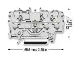 2004-1301: DIN Rail Mount Terminal Block, 3 Ways, 20 AWG, 10 AWG, 4 mm², Clamp, 32 A