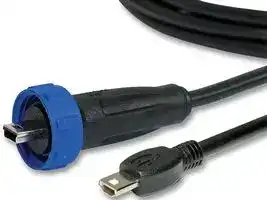 PX0442/2M00 — USB Cable, Mini Type A Plug to Mini Type B Plug, 2 m, 6.6 ft, USB 2.0, Black
