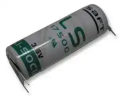 LS175003PFRP: Battery, Single Cell, 3.6 V, A, Lithium Thionyl Chloride, 3.6 Ah, PCB Pins, 17.13 mm