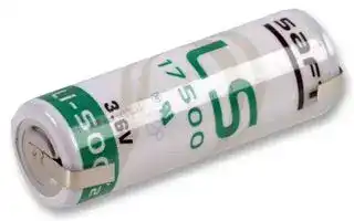 LS17500CNR: Battery, Single Cell, 3.6 V, A, Lithium Thionyl Chloride, 3.6 Ah, Solder Tab, 17.13 mm