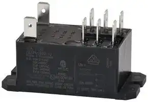 T92P11D22-12: Power Relay, DPDT, 12 VDC, 30 A, T92 Series, Panel Mount, Non Latching
