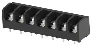 796709-2 — Panel Mount Barrier Terminal Block, 1 Row, 7 Ways, 18 AWG, 10 AWG, 11.1 mm, 30 A