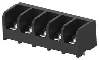 8-1437652-6 .: Panel Mount Barrier Terminal Block, 1 Row, 5 Ways, 22 AWG, 12 AWG, 9.53 mm, 25 A