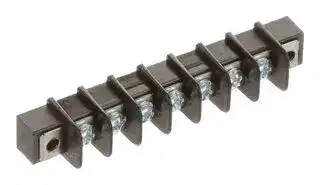 38720-6207: Panel Mount Barrier Terminal Block, 1 Row, 7 Ways, 22 AWG, 14 AWG, 9.53 mm, 15 A
