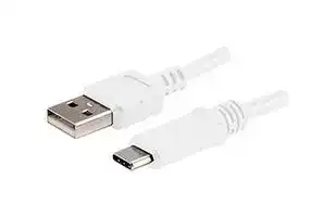 CBL-UA-UC-10WP: CABLE USB TYPE A 2.0 T 1000 MM WHITE PVC