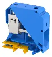 KUT95/BLUE: DIN Rail Mount Terminal Block, Feed Thru, 2 Ways, 2 AWG, 0000 AWG, 95 mm², Screw, 232 A