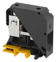 KUT95/ BLACK: DIN Rail Mount Terminal Block, Feed Thru, 2 Ways, 2 AWG, 0000 AWG, 95 mm², Screw, 232 A