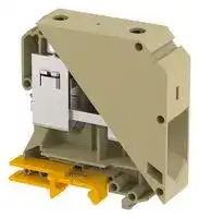 KUT95/ BEIGE: DIN Rail Mount Terminal Block, Feed Thru, 2 Ways, 2 AWG, 0000 AWG, 95 mm², Screw, 232 A