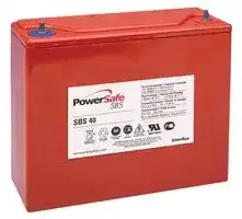 SBS40: Rechargeable Battery, Powersafe, 12 V, Lead Acid, 38 Ah, Bolt, 1