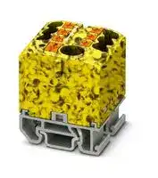 3274186: Panel Mount Barrier Terminal Block, Black/Yellow, 24 A, 690 V, 7 Pole, Push In, 12 AWG