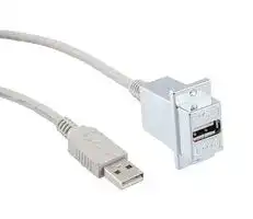 ECF504-120AAS: USB Cable, Type A Plug to Type A Receptacle, 3.05 m, 120 ft, USB 2.0, Light Grey
