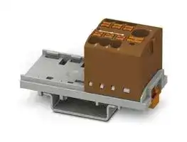 3273076: Panel Mount Barrier Terminal Block, Brown, 24 A, 690 V, 7 Pole, Push In, 12 AWG