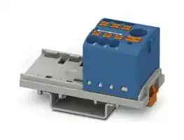 3273068: Panel Mount Barrier Terminal Block, Blue, 24 A, 690 V, 7 Pole, Push In, 12 AWG